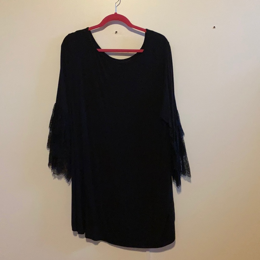Black laced long sleeved top